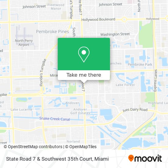 State Road 7 & Southwest 35th Court map