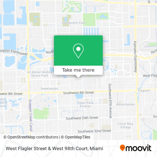 West Flagler Street & West 98th Court map