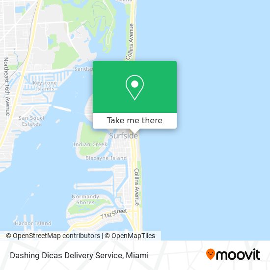 Dashing Dicas Delivery Service map