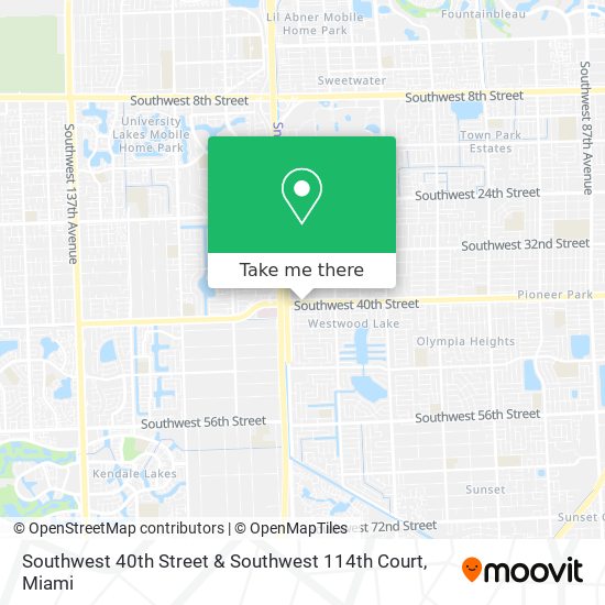 Southwest 40th Street & Southwest 114th Court map