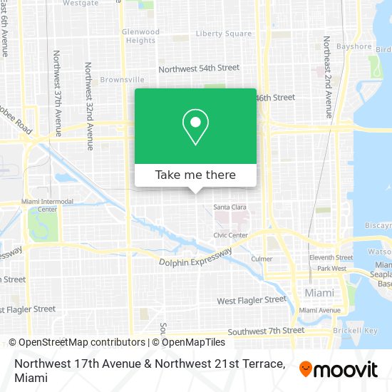 Northwest 17th Avenue & Northwest 21st Terrace map