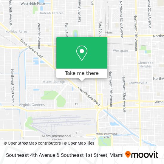 Southeast 4th Avenue & Southeast 1st Street map
