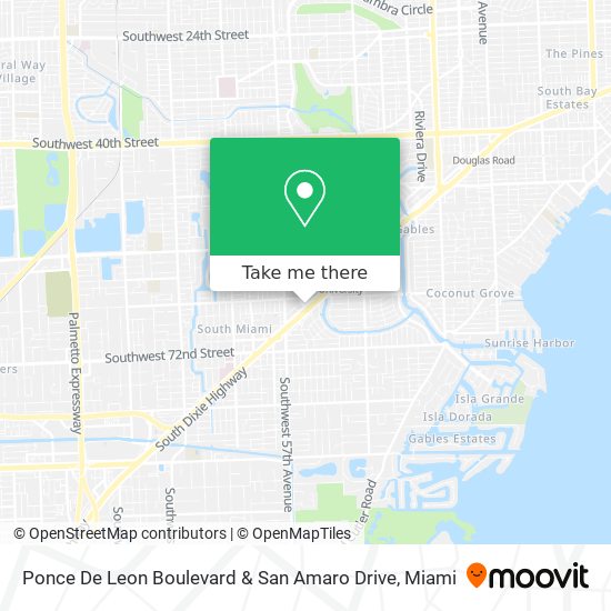 Ponce De Leon Boulevard & San Amaro Drive map