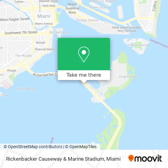 Rickenbacker Causeway & Marine Stadium map