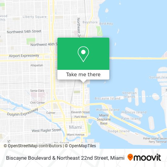 Biscayne Boulevard & Northeast 22nd Street map