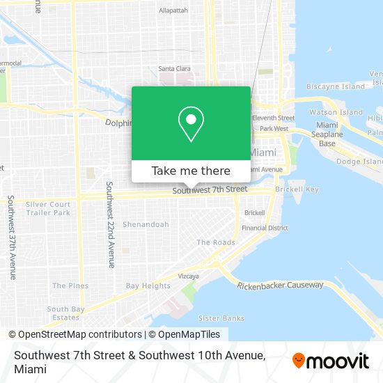 Southwest 7th Street & Southwest 10th Avenue map