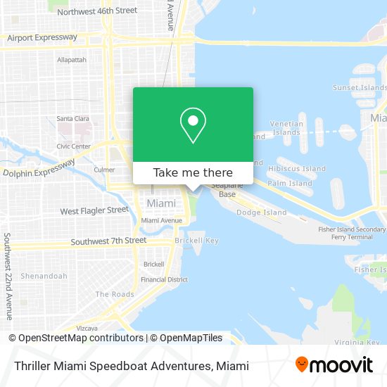 Thriller Miami Speedboat Adventures map
