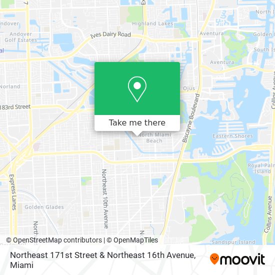 Northeast 171st Street & Northeast 16th Avenue map
