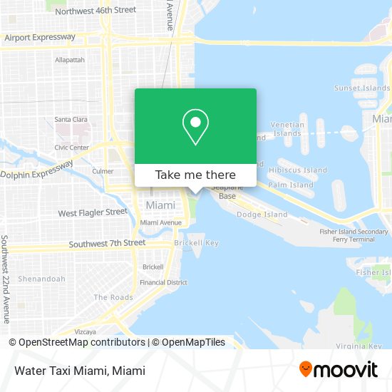 Water Taxi Miami map