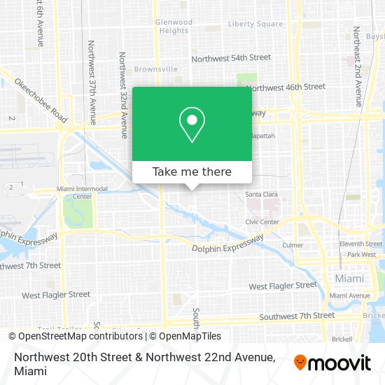 Northwest 20th Street & Northwest 22nd Avenue map