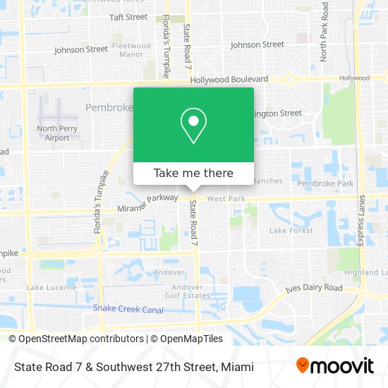 State Road 7 & Southwest 27th Street map