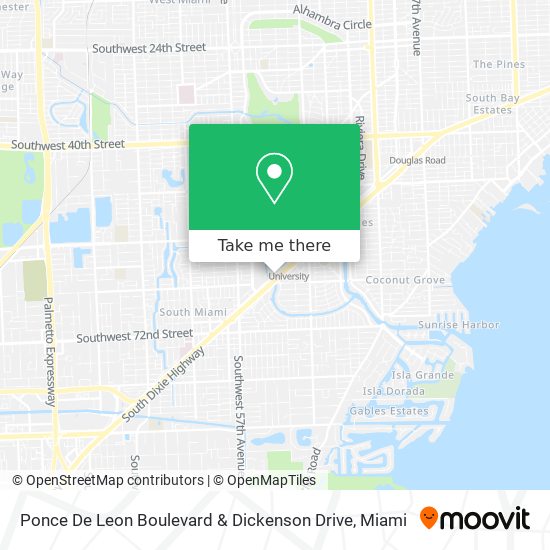 Mapa de Ponce De Leon Boulevard & Dickenson Drive