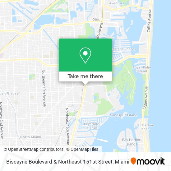 Biscayne Boulevard & Northeast 151st Street map