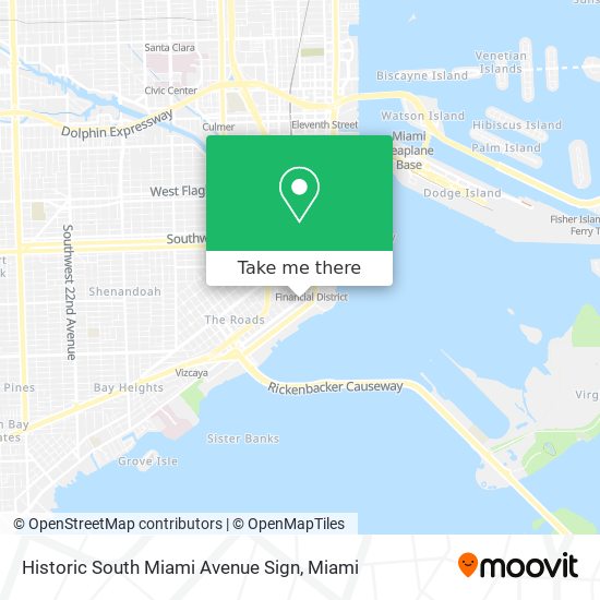 Historic South Miami Avenue Sign map