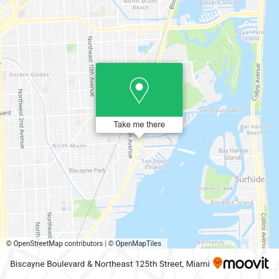 Biscayne Boulevard & Northeast 125th Street map