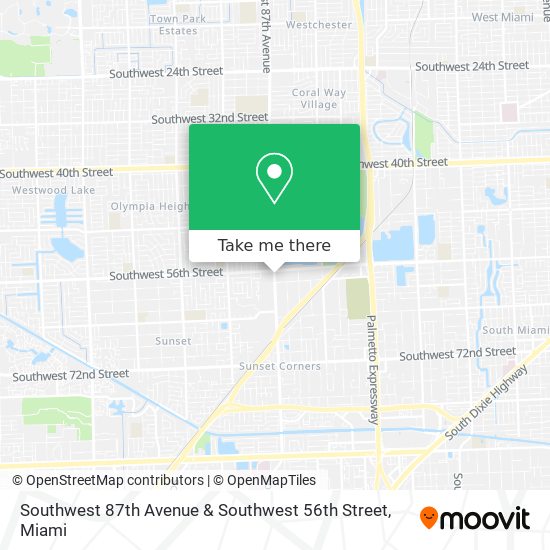 Southwest 87th Avenue & Southwest 56th Street map