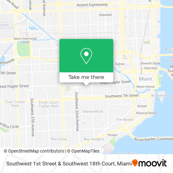 Mapa de Southwest 1st Street & Southwest 18th Court