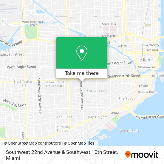 Mapa de Southwest 22nd Avenue & Southwest 10th Street
