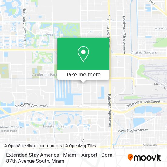 Mapa de Extended Stay America - Miami - Airport - Doral - 87th Avenue South