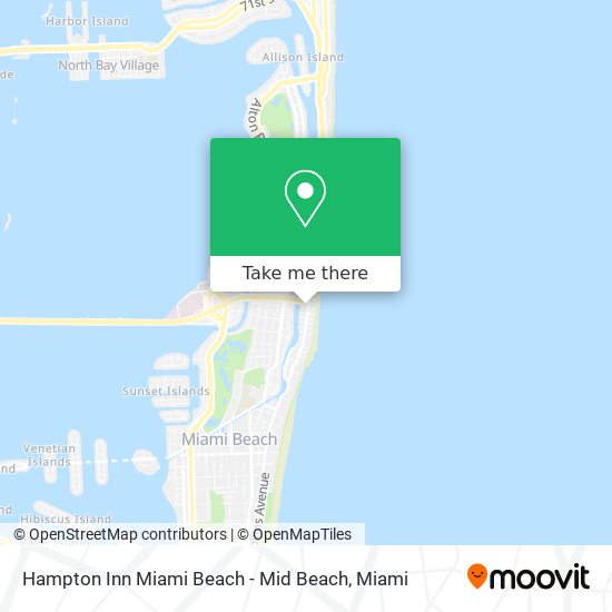 Mapa de Hampton Inn Miami Beach - Mid Beach