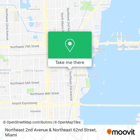 Northeast 2nd Avenue & Northeast 62nd Street map