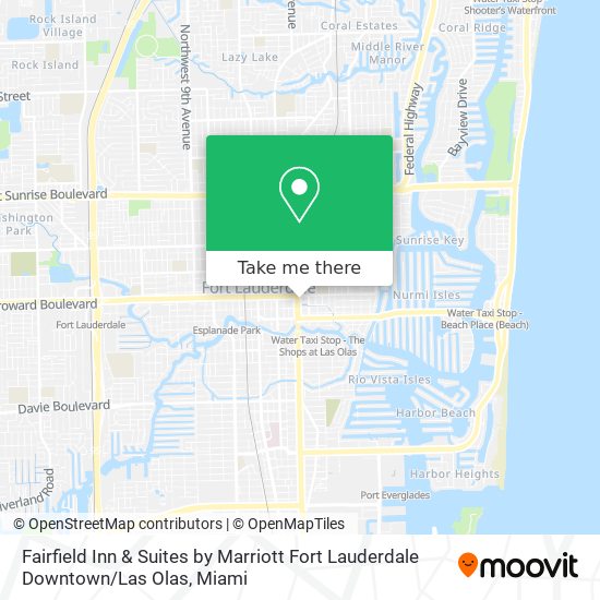 Mapa de Fairfield Inn & Suites by Marriott Fort Lauderdale Downtown / Las Olas