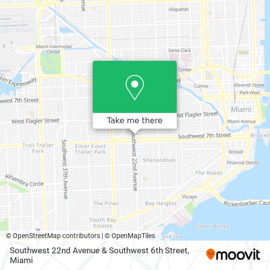 Mapa de Southwest 22nd Avenue & Southwest 6th Street