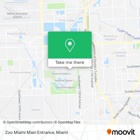 Mapa de Zoo Miami Main Entrance