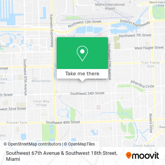 Southwest 67th Avenue & Southwest 18th Street map