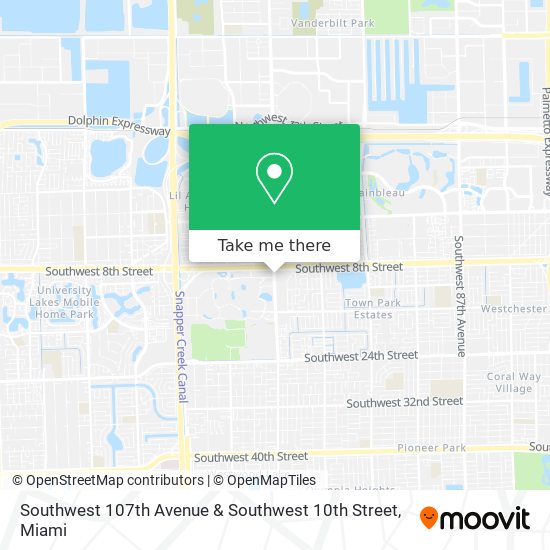 Southwest 107th Avenue & Southwest 10th Street map