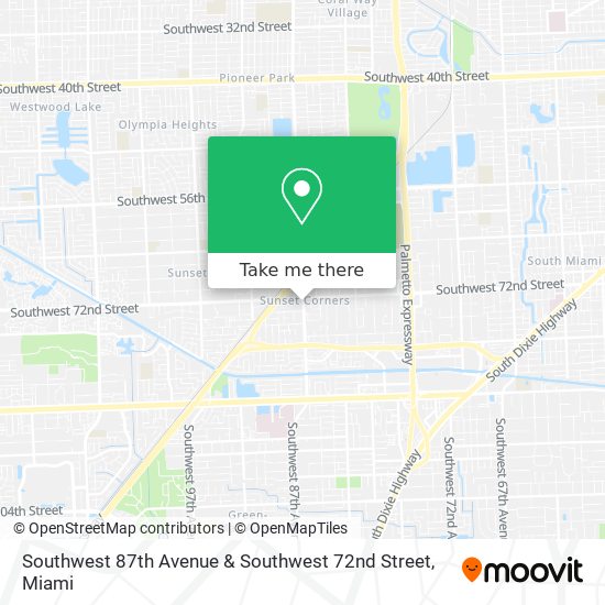Southwest 87th Avenue & Southwest 72nd Street map