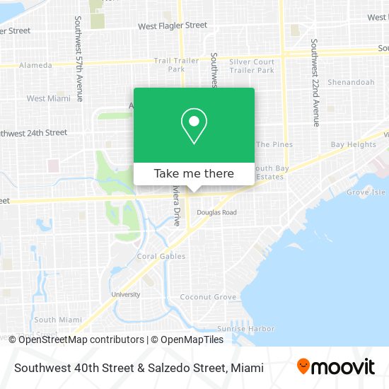 Southwest 40th Street & Salzedo Street map