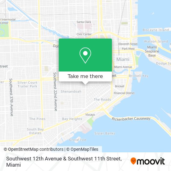 Southwest 12th Avenue & Southwest 11th Street map