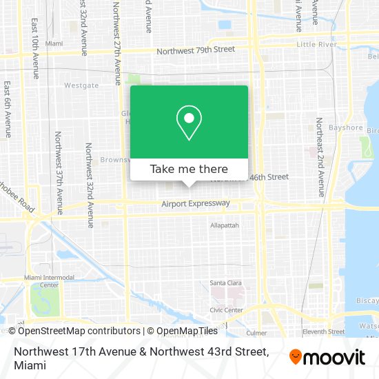 Northwest 17th Avenue & Northwest 43rd Street map