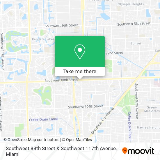 Southwest 88th Street & Southwest 117th Avenue map