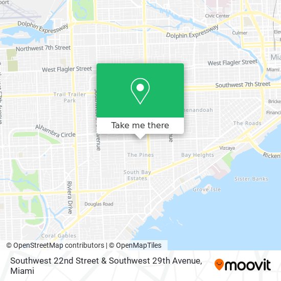 Southwest 22nd Street & Southwest 29th Avenue map