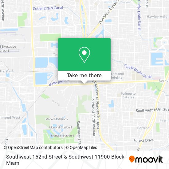 Mapa de Southwest 152nd Street & Southwest 11900 Block