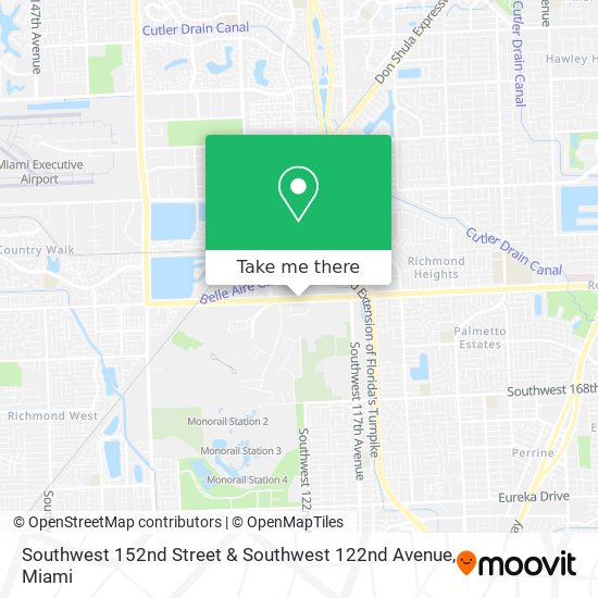 Mapa de Southwest 152nd Street & Southwest 122nd Avenue