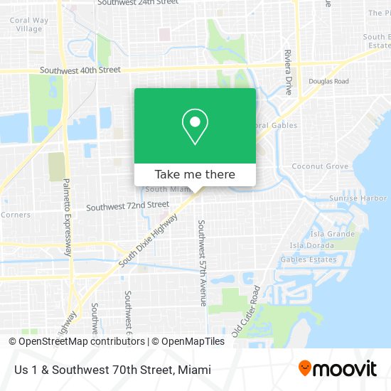 Us 1 & Southwest 70th Street map