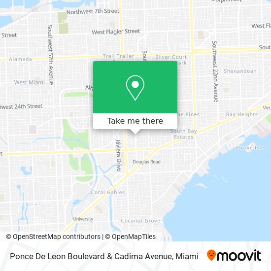 Ponce De Leon Boulevard & Cadima Avenue map