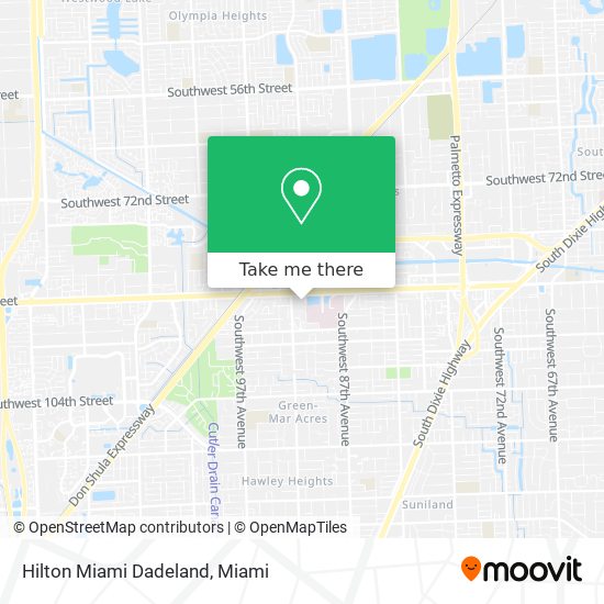 Hilton Miami Dadeland map