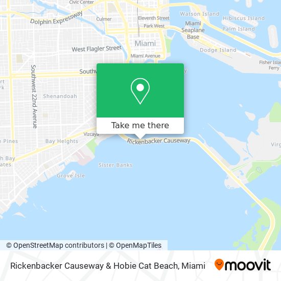 Rickenbacker Causeway & Hobie Cat Beach map
