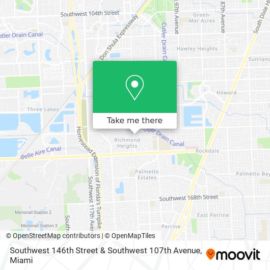 Southwest 146th Street & Southwest 107th Avenue map