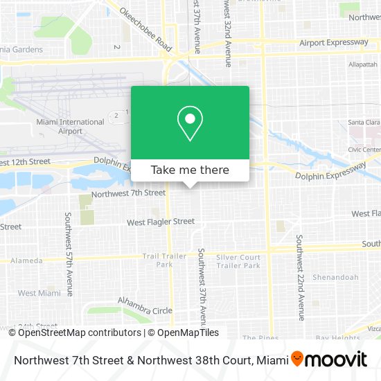 Northwest 7th Street & Northwest 38th Court map