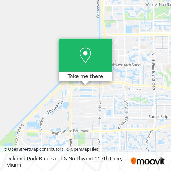 Oakland Park Boulevard & Northwest 117th Lane map