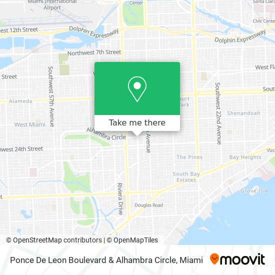 Mapa de Ponce De Leon Boulevard & Alhambra Circle