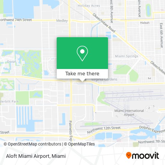 Mapa de Aloft Miami Airport