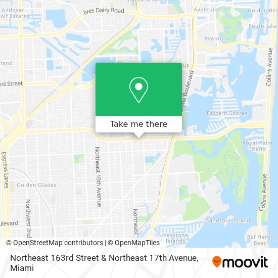 Northeast 163rd Street & Northeast 17th Avenue map