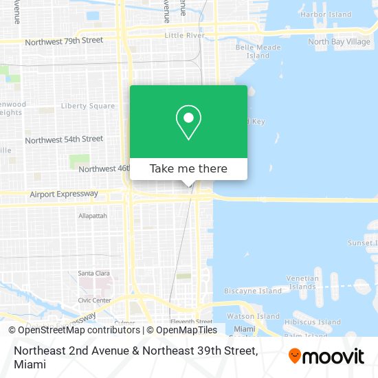 Mapa de Northeast 2nd Avenue & Northeast 39th Street