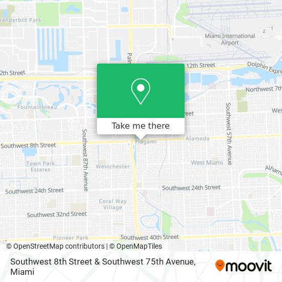 Southwest 8th Street & Southwest 75th Avenue map